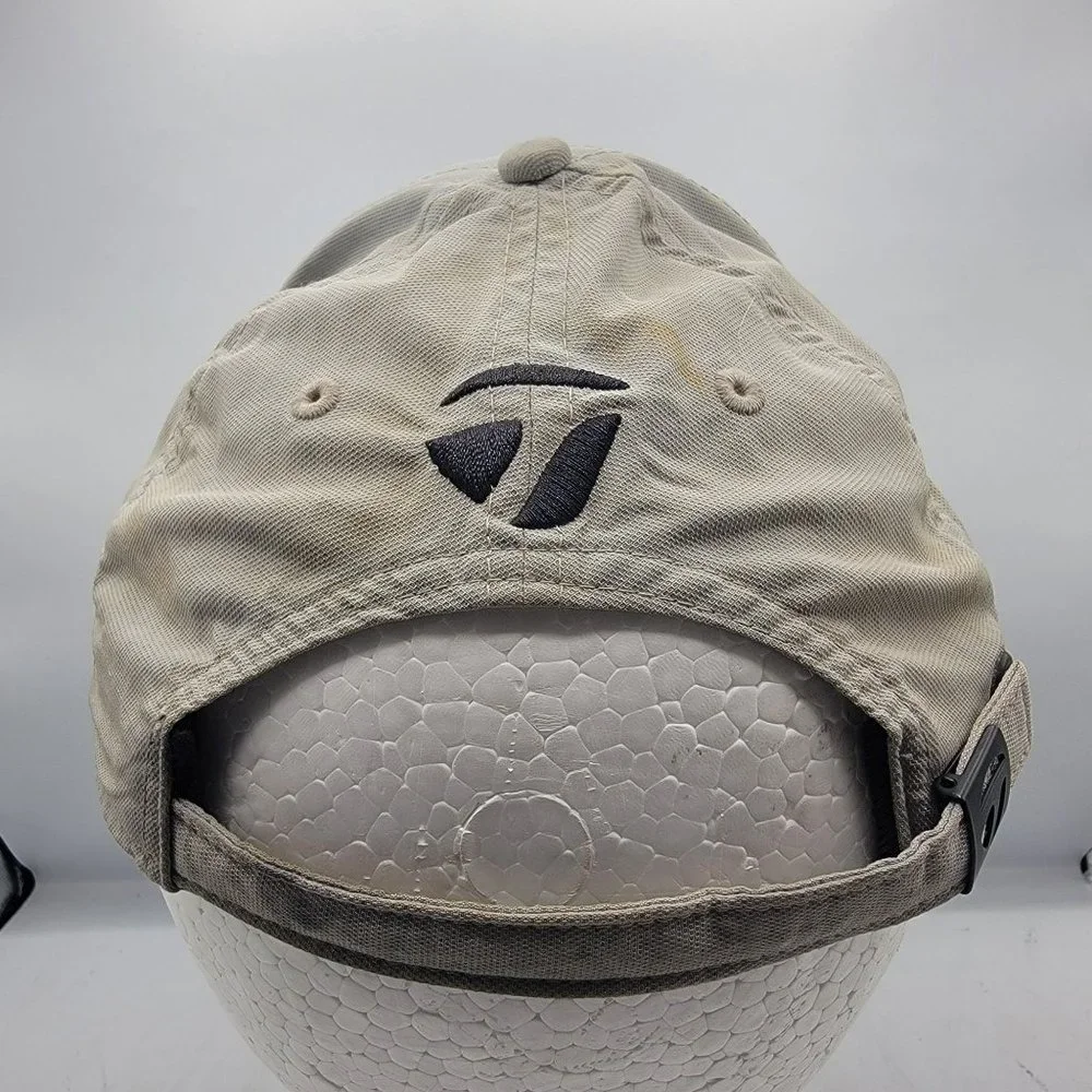 TaylorMade Hat Cap Strap Back Mens Adjustable White Golf Hat Casual Athletic
